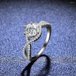 Cluster Rings Luxury PT950 Platinum Proposal Ring Real High Clarity D Color Diamond Moissanite Wedding Band Jewelry For Women