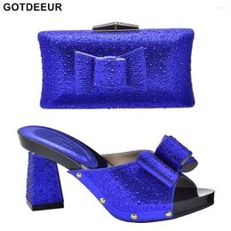 Dress Shoes Matching And Bag Sets Decorated With Rhinestone Set For Wedding Women Nigerian Party