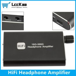 Amplifiers LccKaa Portable HiFi Headphone Amplifier Headphone Amplifier Audio Receiver Headpone 2 Stage Gain Switch Enhance Function Aux In