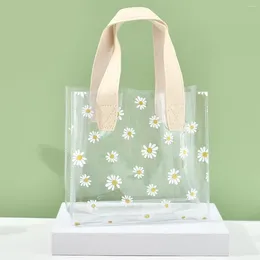 Storage Bags Transparent PVC Daisy Gift Tote Clear Plastic Handbag Wedding Party Favours For Guests Bag Packaging Supplies