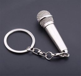 Kimter Charm Music Microphone Voice Key Rings Metal Singer Rapper Rock Keyfobs Women Men Purse Bag Pendant Car Gift Keychains M1733033280