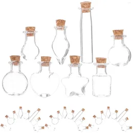 Vases 48 Pcs Compact Tiny Bottle Decorative Cork Delicate Mini Corks Wishing Accessory Multi-function Sample Small Glass Jar Lid