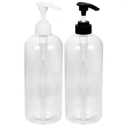 Liquid Soap Dispenser Clear With Pump Plastic Hand Bottles Bathroom Dish Set