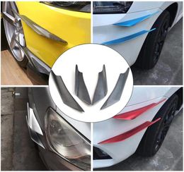 Universal Car Bumper Splitter Fins Auto Modification Wind Spoiler Air Knife Protective Decoration Trim 4PCS Carbon Fibre Color30666655832