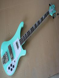 Factory Custom 4 strings Rosewood Fingerboard Bluegreen Electric Bass Guitar with Chrome hardwareWhite Pickguardoffer customize7307012