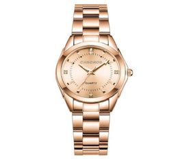 Wristwatches CHRONOS Watches For Women Round Stainless Steel Watch Quartz Rose Gold Bling Ladies Gifts5175809