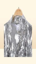 Women039s Tassel Sequin Jacket Autumn Winter Streewear Rock BF Retro Longsleeved Silver Reflective Women Outwear Tops 2109144249244