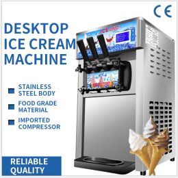 Makers Commercial Three Flavours Ice Cream Machine ZM168 Desktop Small Threecolor Soft Ice Cream Making Machine