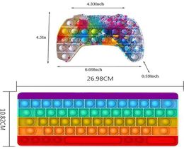 10 INCH keyboard shape bubbles per large jumbo giant rainbow color push per bubble pers puzzle keypad toys decompression Stress Relief G68UI7W8008650