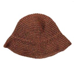 Berets Braided Straw Hat Stylish Bucket Comfortable Wearing Fashionable Folding Cute Hats Women Sun Protection Woman