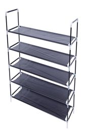 5 Tier Shoes Rack Stand Storage Organizer Nonwoven Fabric Shelf with Holder Stackable Closet Ship from USA8835811