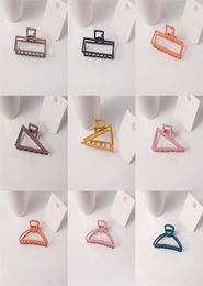 Metal Solid Colour Hair Clamps Big Nonslip Hairs Claw Clips Triangle Rectangle Semicircle Hairpin Versatile Simplicity1315299