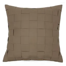 Pillow 2024 Pu Leather Covers Geometric Home Decorative Throw Pillows Pillowcases For Living Room Sofa Chair Seat Car Outdoor