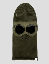 Goggle Balaclava Extra Fine Merino Wool Beanie Knit Hat Men Cap Outdoor Windbreak Hood Retains Heat Skull Caps Black Army Green1359791