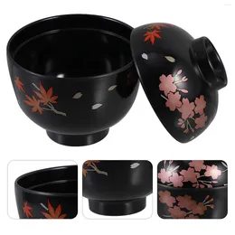 Dinnerware Sets Kitchen Rice Bowls Soup Lidded Containers Asian Japanese Restaurant Household