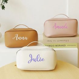 Personalised embroidery cosmetic bag organ pillow multilayer travel tote case storage 240329
