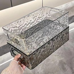 Storage Boxes Clear Makeup Organiser Luxury Water Ripple Acrylic Cosmetic Box Bathroom Dresser Lipstick Desktop Organzier