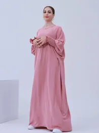 Ethnic Clothing Zip Up Djellaba Muslim Prayer Maxi Dress Dubai Full Length Elastic Sleeve Soft Abaya Turkey Islam Modesty Robe