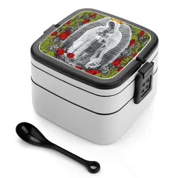 Dinnerware Our Lady Of Guadalupe Virgin Mary Virgen Maria Mexico Mexican Double Layer Bento Box Salad Portable Picnic