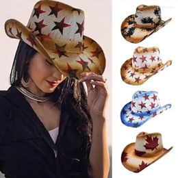 Berets Color Printed Cowboy Hats Wear Resistant For Proms Banquets Party Ethnic Adult Teen Taking Po