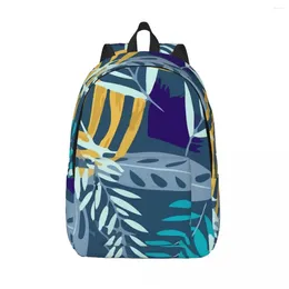 Backpack Tropical Plants Colorful Leaves Print Boy Girl Polyester Camping Backpacks Pattern Fun School Bags Rucksack