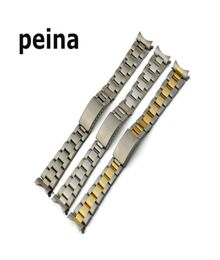 13mm 17mm 20mm Men Women Watch Watches Belt New silver or gold Curved end Solid SS Watch Band strap For Watch9872318