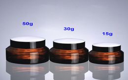 15g 30g 50g Brown Glass Jar Pot Inclined Shoulder Glass Container for Wax Oil Cream Cosmetic Travel Refillable Sample Packag9874739