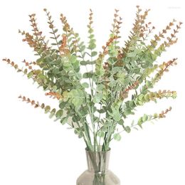 Decorative Flowers 79cm Artificial Green Plants Fake Eucalyptus Leaf Branch For Wedding Party Arrangement Home Garden Decor Bouquet