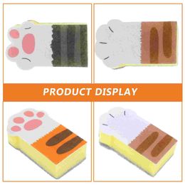 Cat Claw Sponge Wipe Thickened Scouring Pad Cleaning Dishcloth for Kitchen