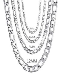 Chains Men39s 925 Sterling Silver 4MM6MM8MM12MM Curb Cuban Chain Necklace 1630 Inch For Man Women Fashion Jewellery High End 6421765