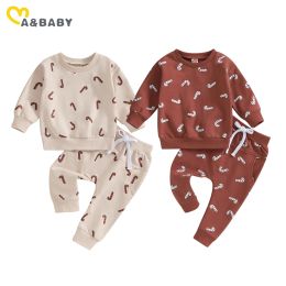 Trousers ma&baby 3M3Y Christmas Infant Toddler Newborn Kid Baby Boy Girl Clothes Sets Xmas Costumes Outfits Candy Print Tops Pants