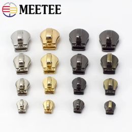 50/100Pcs Meetee 3# 5# 8# 10# Metal Zipper Head Pull Slider Zip Lock Bag Luggage Garment DIY Repair Kit Hardware Accessories