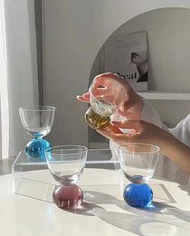 Wine Glasses Creative Design Round Bead Bubble Ice Cream Cup Light Luxury Vintage Ins Style Glass Dessert Milkshake