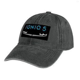 Berets Ioniq 5 Iconic Front Grill And Logo In Blue Cowboy Hat Gentleman Kids For Man Women's