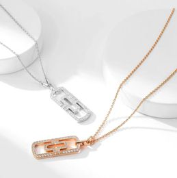 Brand Paperclip Necklace Luxury designer necklace have Inlaid diamond Paperclip couple jewlery Gold Silver Rose Colour designer jewlery for women mens glittering