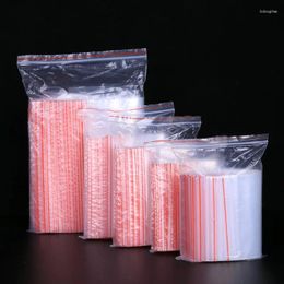 Storage Bags 100Pcs Clear Plastic Sealing Reusable PE Sealed Bag Zipper Organiser Pouch Small Transparent For Food Jewellery