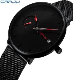 Crrju Sports Date Mens Watches Top Brand Luxury Waterproof Sport Watch Men Ultra Thin Dial Quartz Watch Casual Relogio Masculino2761041