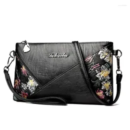 Drawstring ACELURE Luxury Designer Flower Printing Shoulder Bag Women PU Leather Purse Black Messenger Mini Solid Ladies Clutch Bags