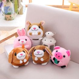 Pet Bouncing Jump Ball Cartoon Pig Dog Doll Toy USB Electric Plush Beating Sing Cute Toys for Children Kids 240401