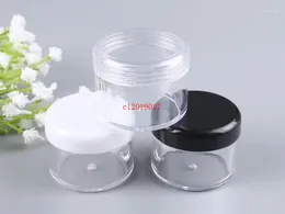 Gift Wrap 30g 30ml/1oz Refillable Plastic Screw Cap Lid With Clear Base Empty Cosmetic Jar For Nail Powder Bottle Eye Shadow Container
