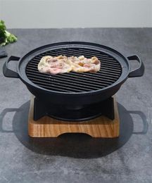 Portable mini barbecue grills round barbecue plate commercial bbq grill on table picnic barbecue stove 0992262m8382536