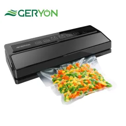 Machine GERYON Black Electric Vacuum Sealer Sous Vide Food Saver With 5pcs Free Bags Automatic Commercial Household Packer Perfect Gift