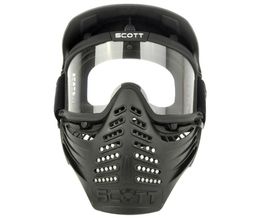 Double Layer Lens Sports airsoft paintball CS Anti fog bulletproof goggle full face mask visor1781976