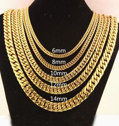 Chains 681012141719mm Width Trendy Gold Chain For Men Women Hip Hop Jewelry Stainless Steel Curb Necklace Jewelery7184309