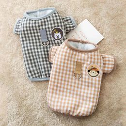 Dog Apparel Puppy Jacket Winter Autumn Cute Desinger Clothes Small Fashion Plaid Shirt Cat Warm Sweater Schnauzer Chihuahua Yorkshire