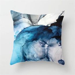 Pillow Abstract Peach Skin Fabric Simple Study Blue Printed