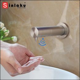 Liquid Soap Dispenser SINLAKU Bathroom Automatic Deck Mounted Nickel Brushed With Touch-Free Sensor Accessories