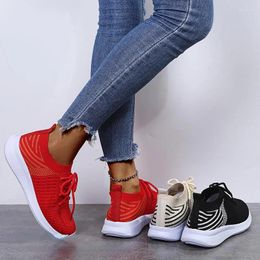 Casual Shoes Women 2024 European Lace Up Sneakers Soft Breathable Mesh Sports Running Female