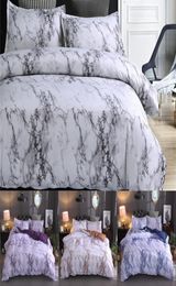 Marble Pattern Bedding Sets Polyester Bedding Cover Set 23pcs Twin Double Queen Quilt Cover Bed linen No Sheet No Filling7771481