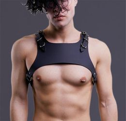 Qfurdream Harness Male Shoulder Belts Pastel Men Leather Belt Adjustable Metal Buckle Waist Body Bondage Toys for Man7529273